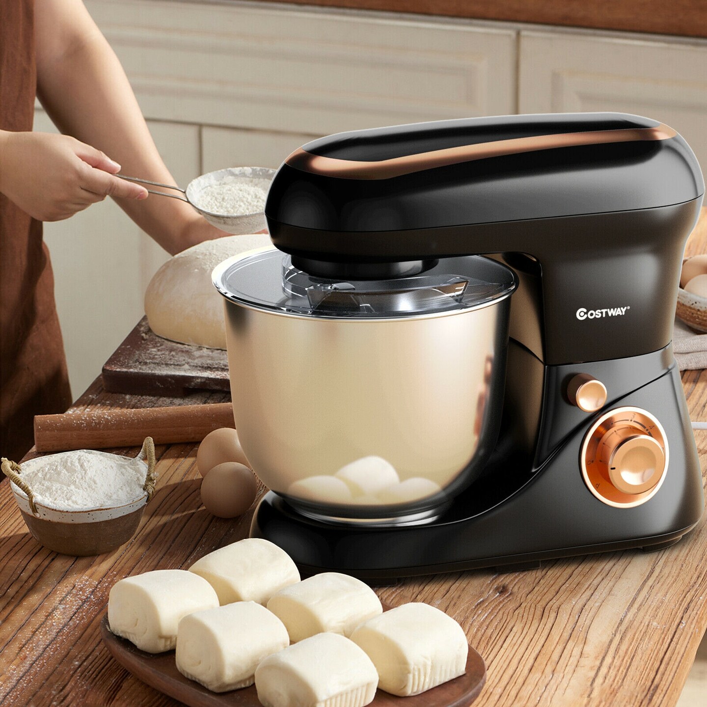Stand Kitchen Food Mixer 6 Speed with Dough Hook Beater