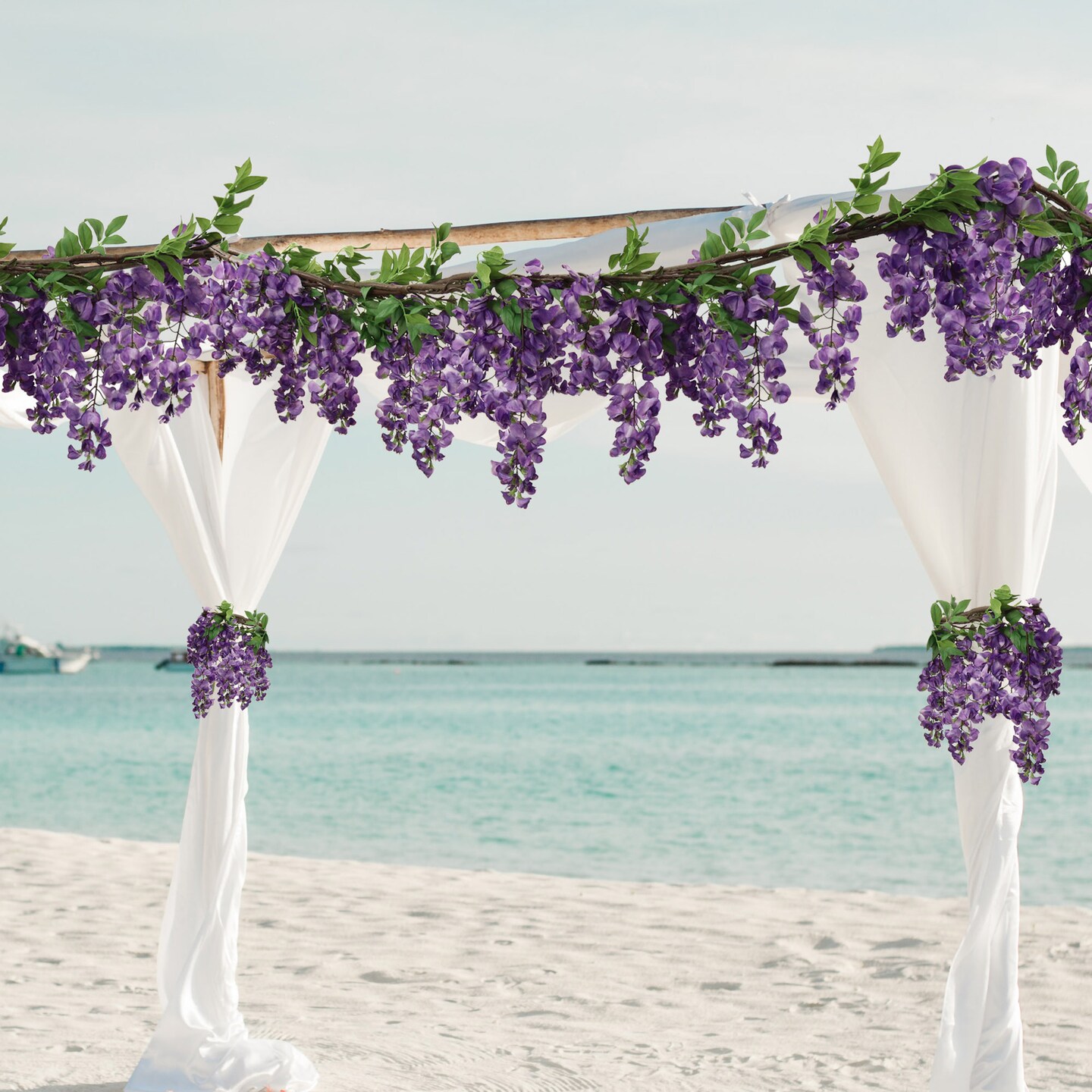 Set of 2: 5-Ft Purple Silk Wisteria Garlands - Vibrant Artificial Floral Decor with Realistic Blooms, Ideal for Weddings, Parties &#x26; Home Interiors, Floral Home by Artificial Flowers