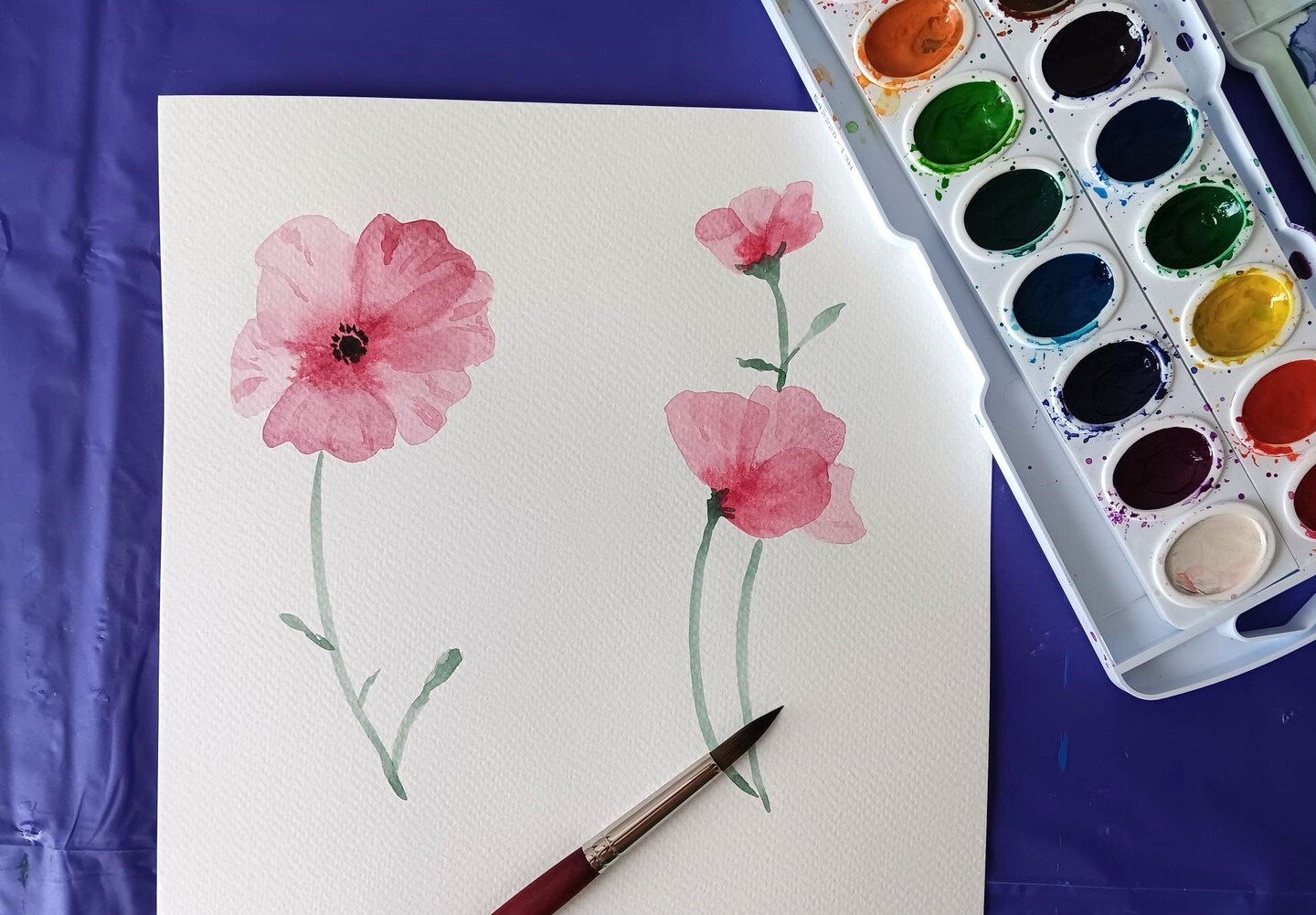Watercolor Poppies