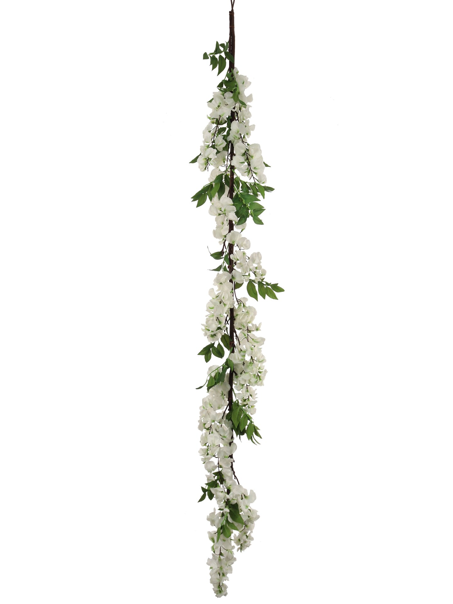Set of 2 White Silk Wisteria Garlands - 5 Ft Elegant Artificial Floral Decor for Weddings, Parties &#x26; Home Interiors - Realistic Blooms Floral Home by Artificial Flowers