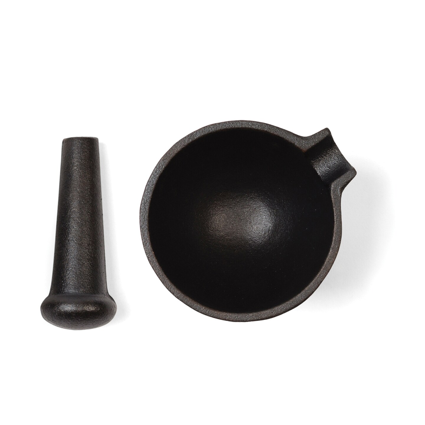 3.9x2.6&#x22; Black Cast Iron Mortar &#x26; Pestle