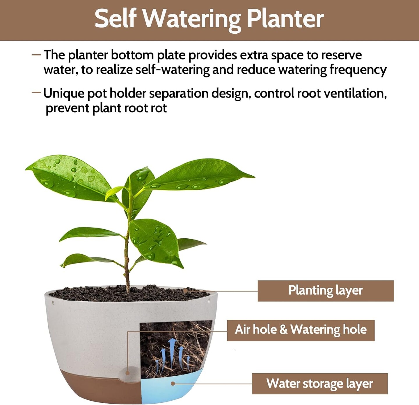 2 Pack Hanging Planters for Outdoor/Indoor Plants + Bonus Water Spray Bottle