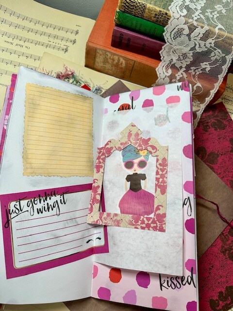 Hot Pink Ladies Junk Journal - creative way to combine
