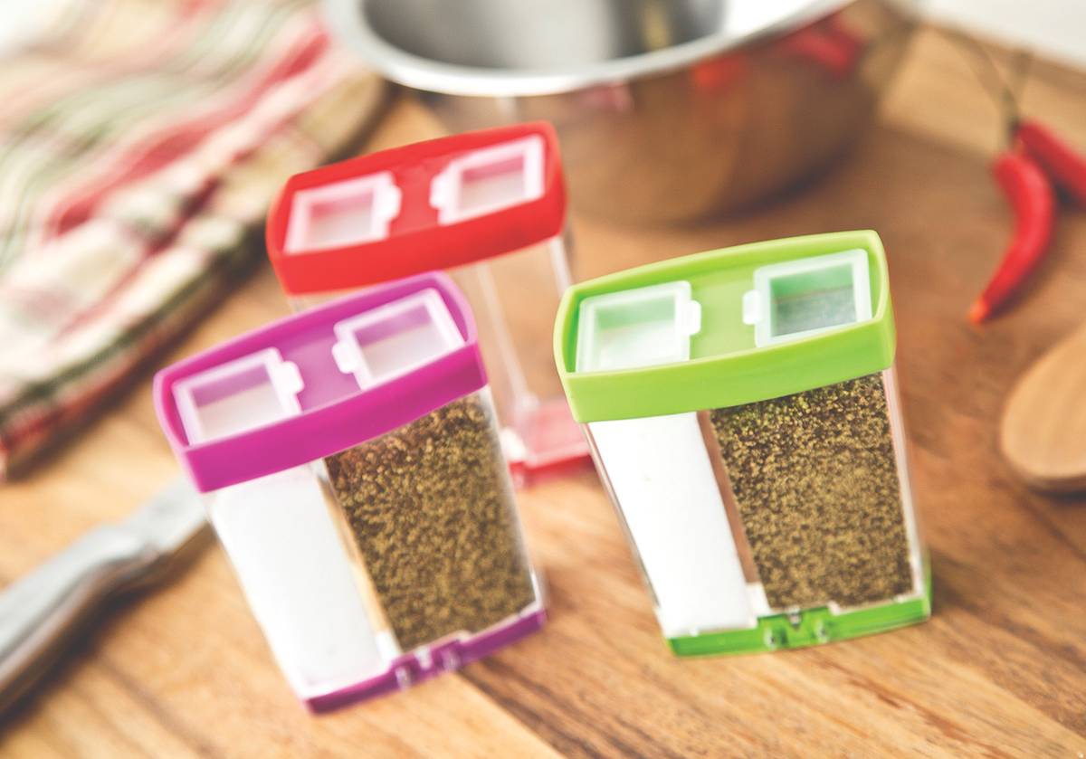 Transparent Red Salt and Pepper Shaker 12 per Box