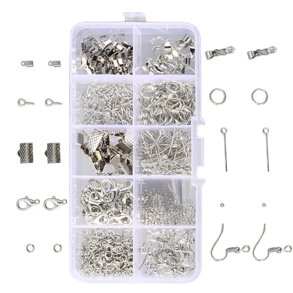 Jewelry Making Kit Beading Repair Tools Craft Supplies Bead DIY Silver
