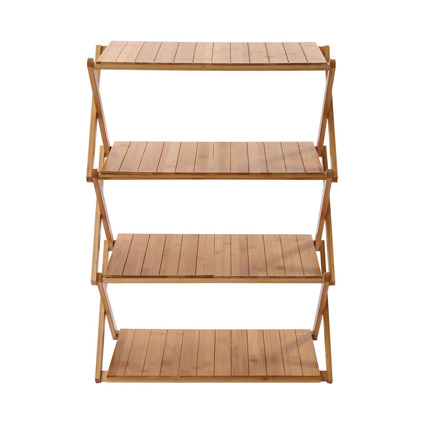Kitcheniva Folding Bamboo Shoe Rack Storage