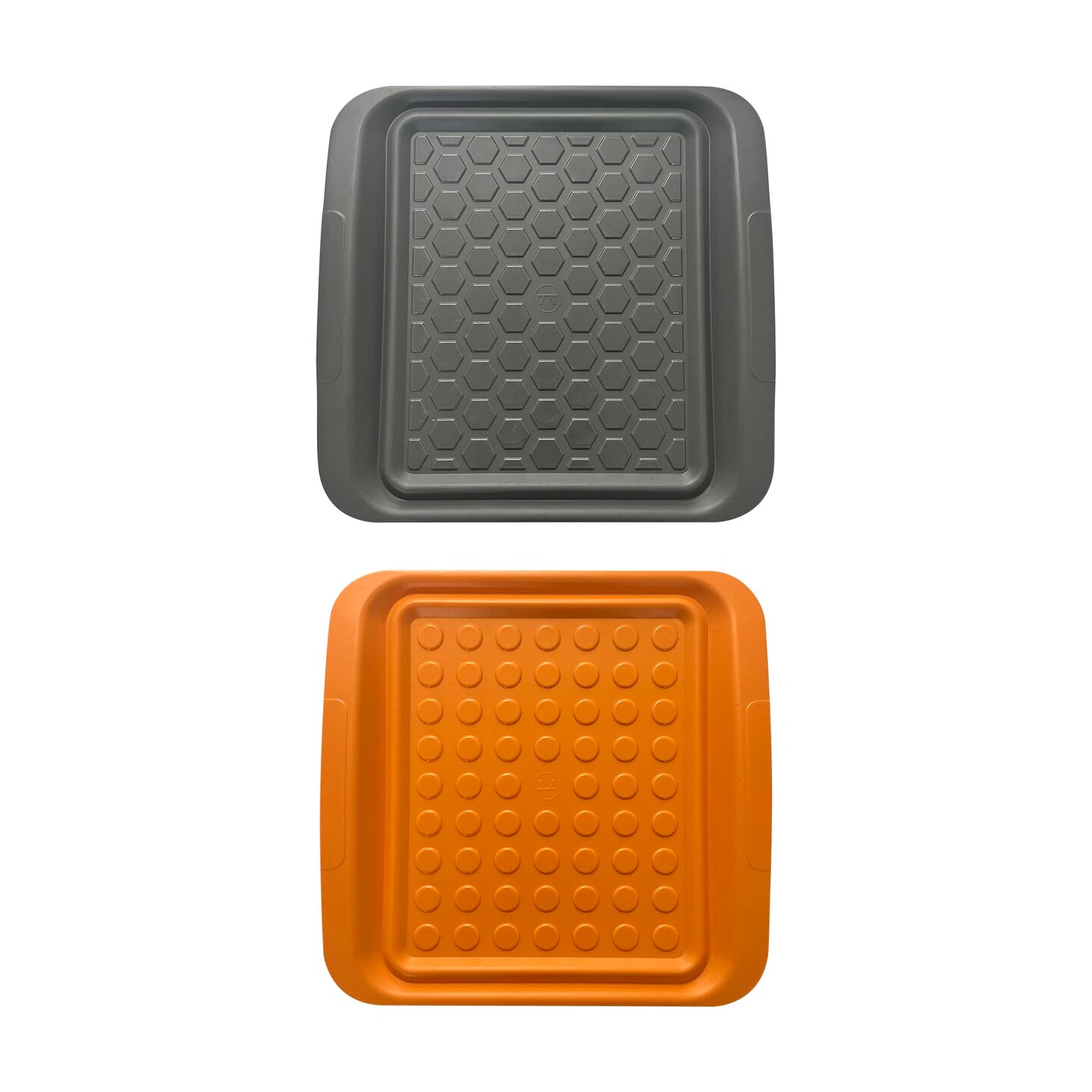 Small Prep Trays Orange Grey Set of 2