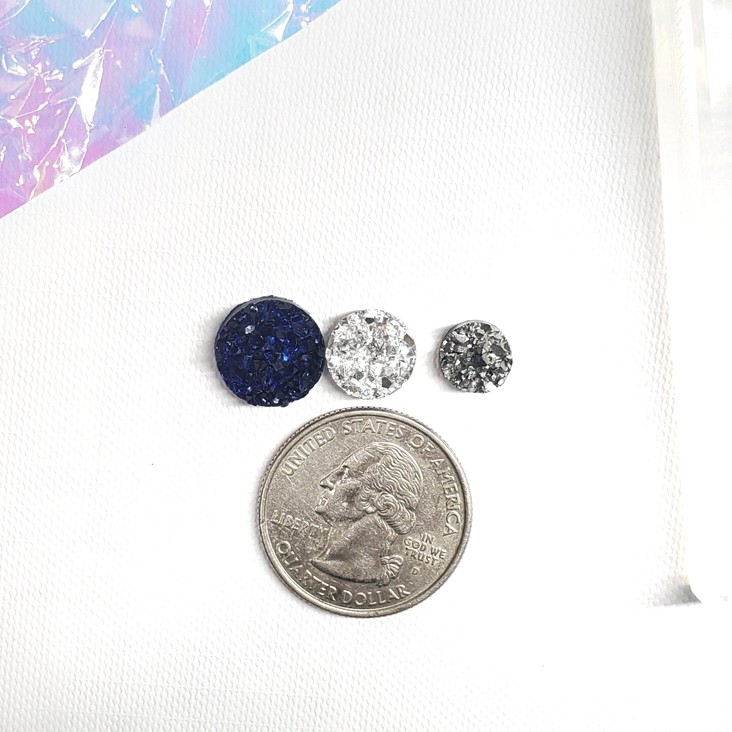 Variety Size Chunky Druzy Cabochon Silicone Mold | 8mm 10mm and 12mm Druzy Earrings Mold(B1)