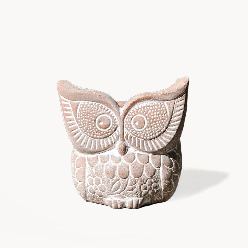Terracotta Cute Owl Clay Pot