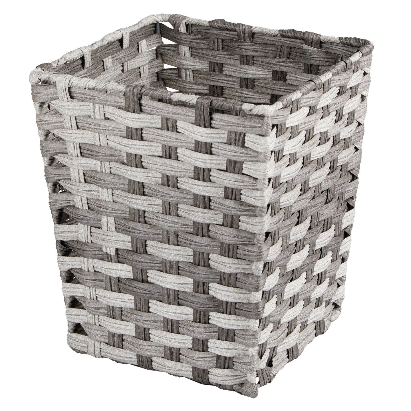 mDesign Woven Square Trash Can Wastebasket, Garbage Container Bin