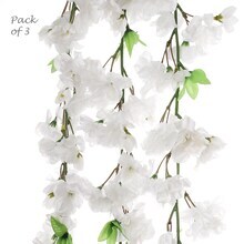 3-Pack: 4.5ft White Cherry Blossom Garlands by Floral Home&#xAE;
