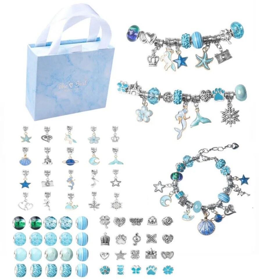 63X Bracelet Making Kit for Girls Gift DIY Charm Bracelet Kit Jewelry Crafts Set