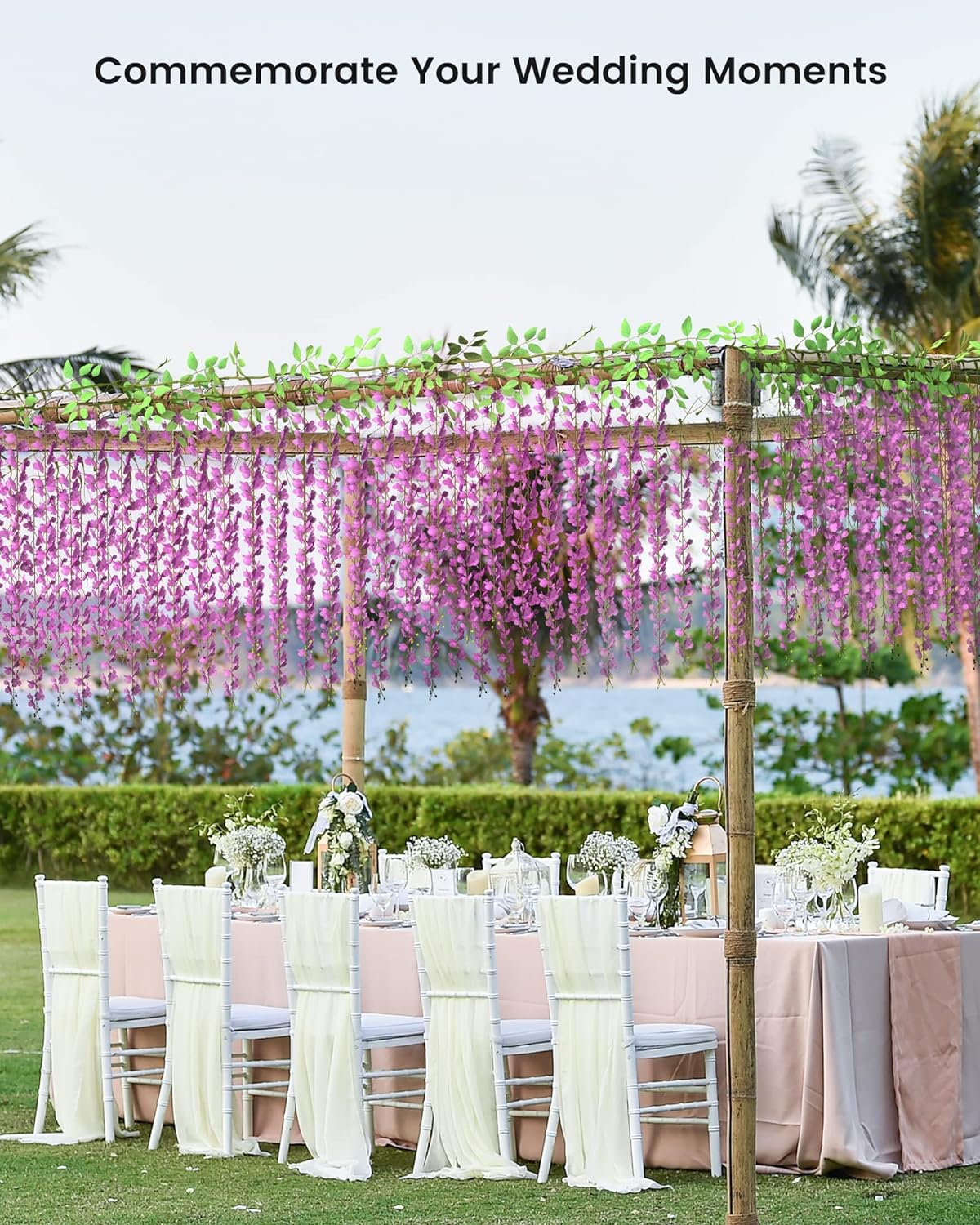 40 Branches of Wisteria Hanging Flowers for Stunning Party Decor