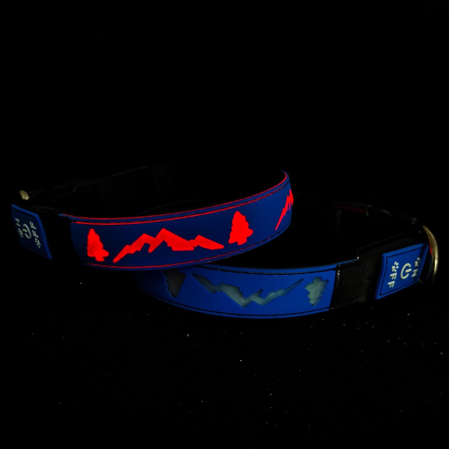 Flashing USB-C LED Light-up Dog Collar-TRE-Blue-Size M(15.7-19.7")