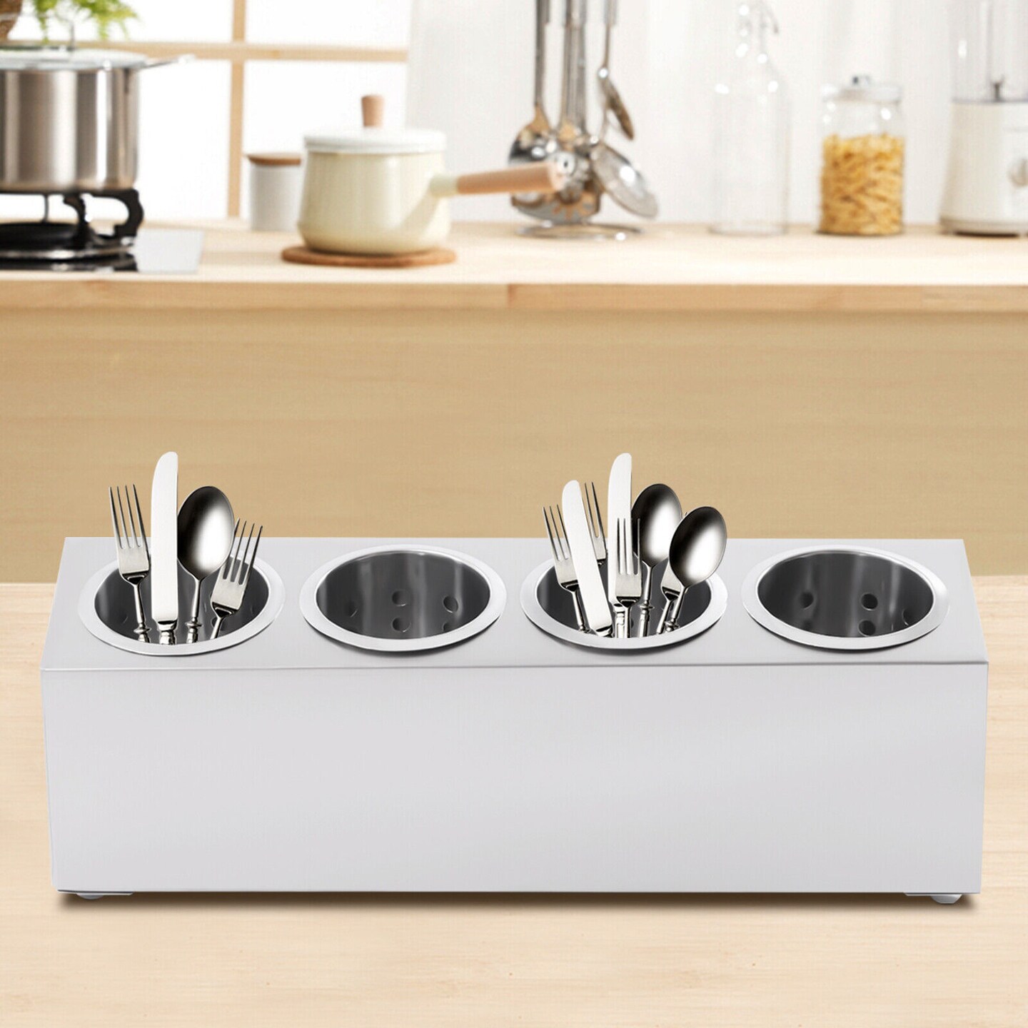 Kitcheniva 4 Storage 20&#x22; Flatware Tray Utensil Holder Organizer
