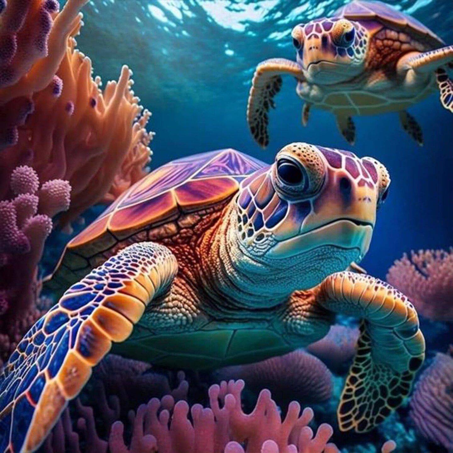 Colorful Sea Turtle Diamond Art Kits