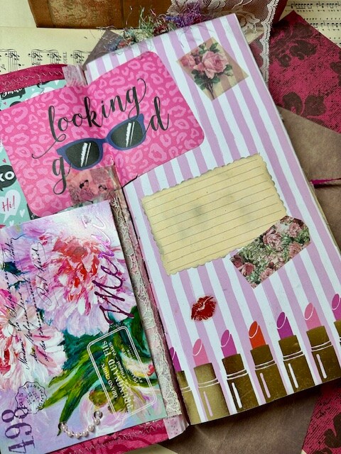 Hot Pink Ladies Junk Journal - creative way to combine