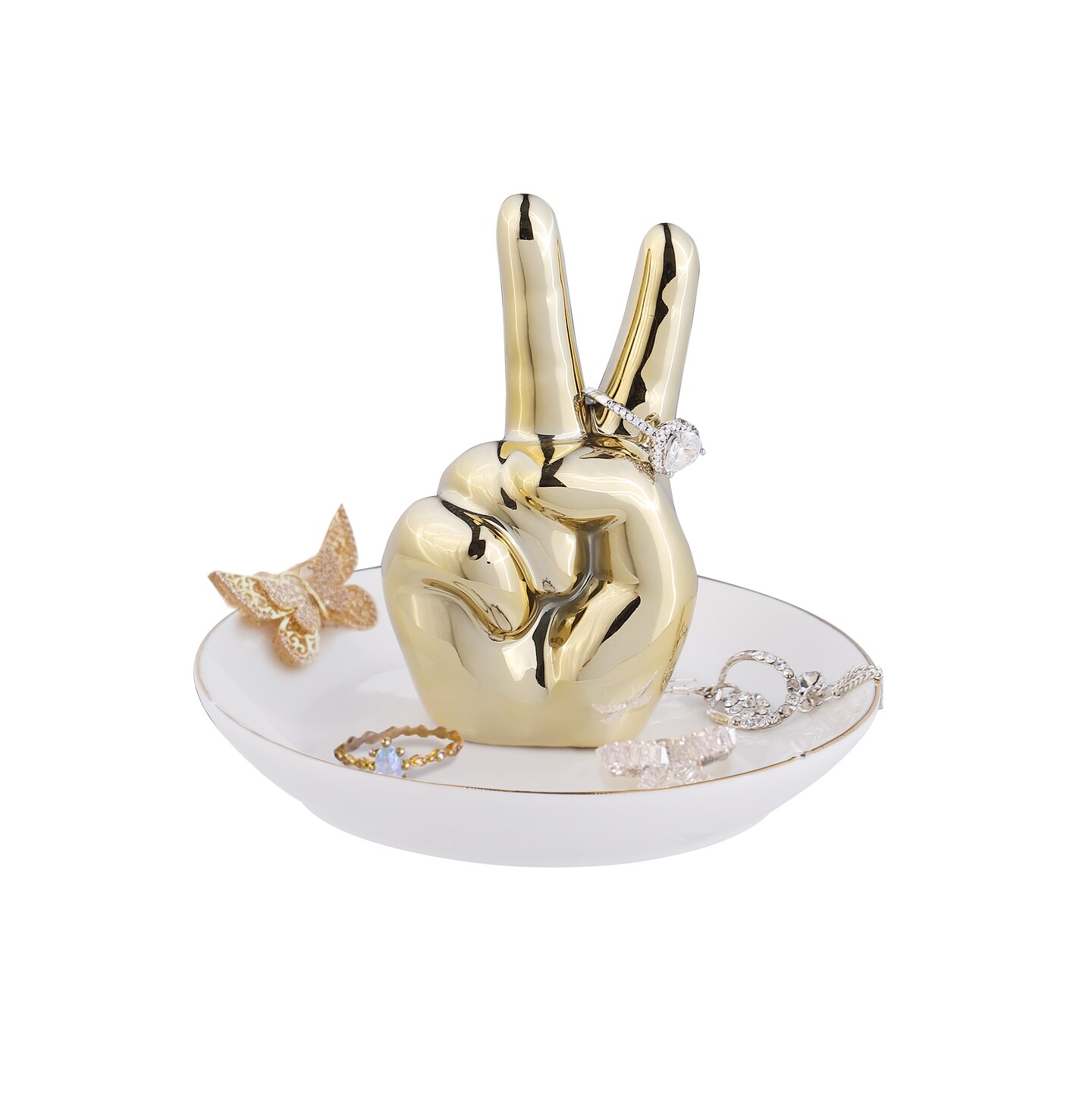 Mara Jewelry Holder Tray, Gold