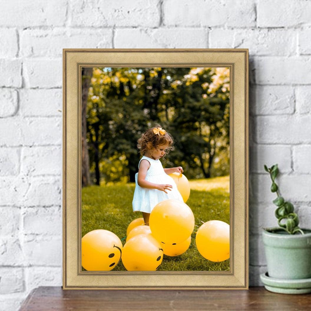 Gold Picture Frame Modern Contemporary with Copper line - Framing
