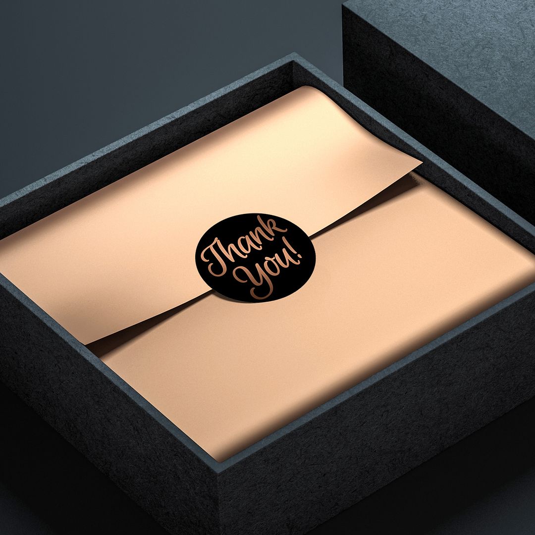 Great Papers! Sticker Seal Roll with Copper Foil, Thank You!, 1" Seal, Self-Adhesive , 250 Stickers per Roll