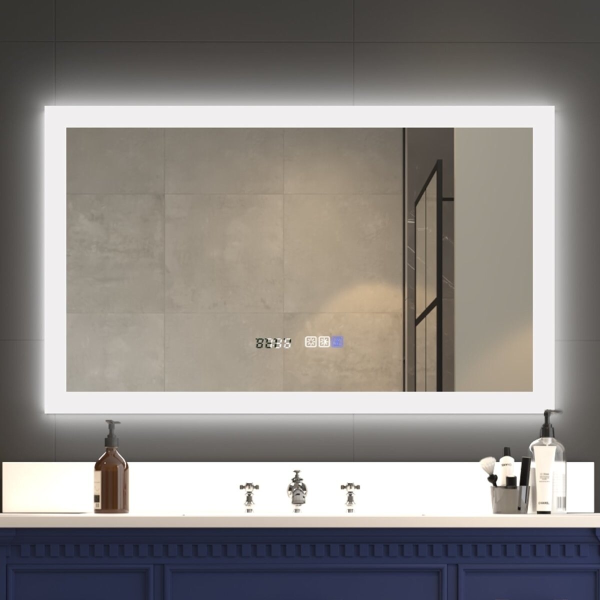 ExBriteUSA Ascend-M2 40&#x22; W x 24&#x22; H illuminated Led Bathroom Mirror for Makeup Vanity Room BackFront Light