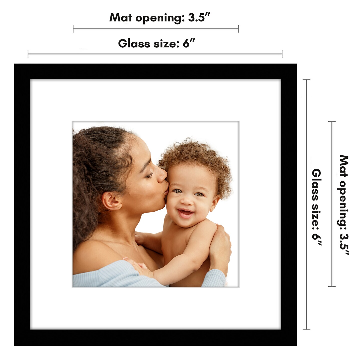 Americanflat Picture Frame with Mat - Modern Design, Shatter-Resistant Glass, Dual Sawtooth Hangers, Ideal for Home and Office Decor