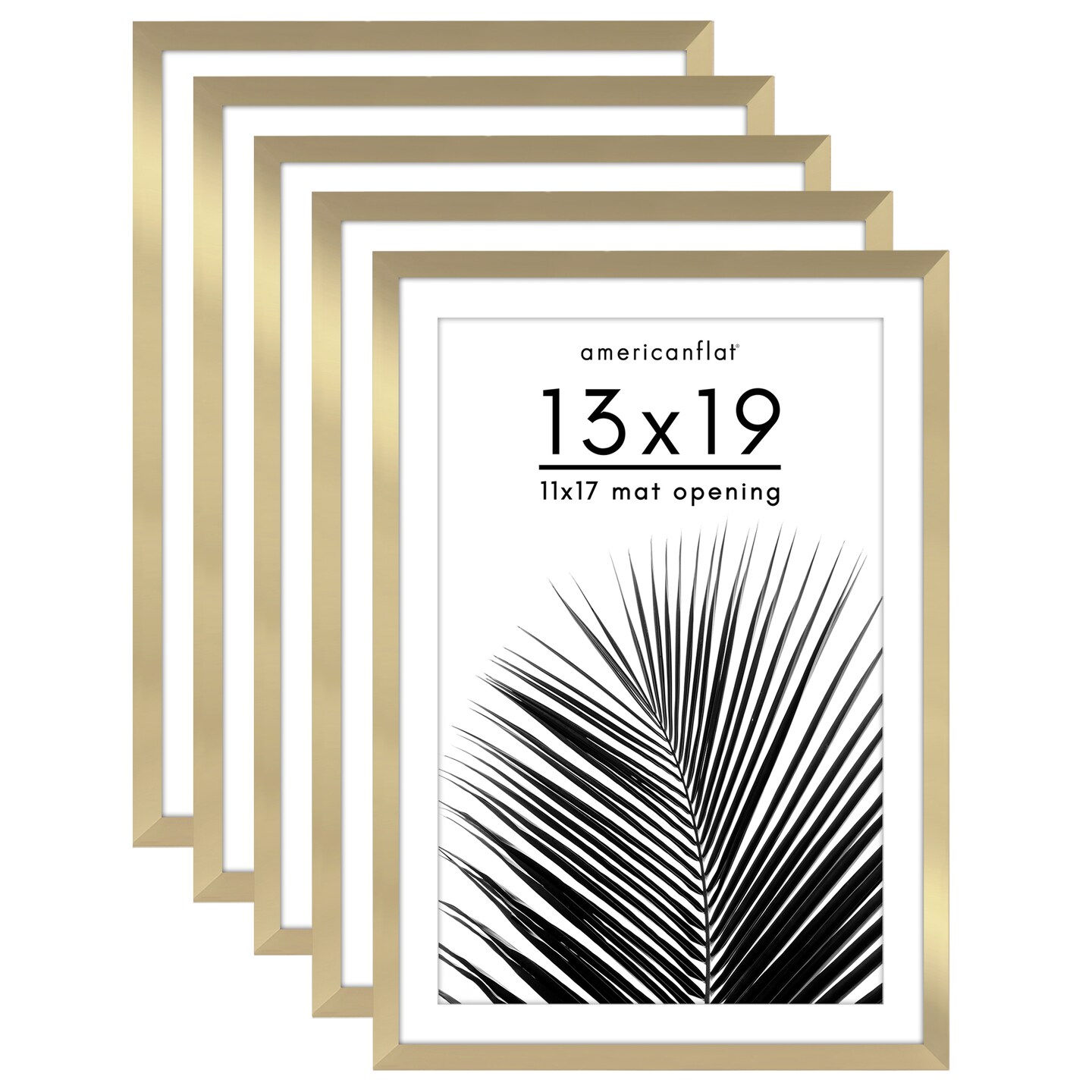 Americanflat Picture Frame Set with Mat - Set of 5 - Photo Frame Set of Five for Wall Display - Plexiglass Cover - Hanging Hardware