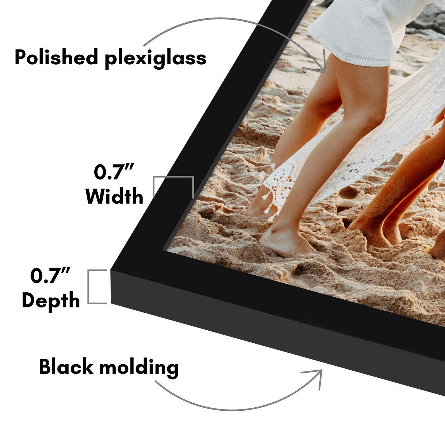 Americanflat Poster Frame - Perfect Frame for Photos and Artwork - Large Picture Frame - Polished Plexiglass - Hanging Hardware with Horizontal and Vertical Display