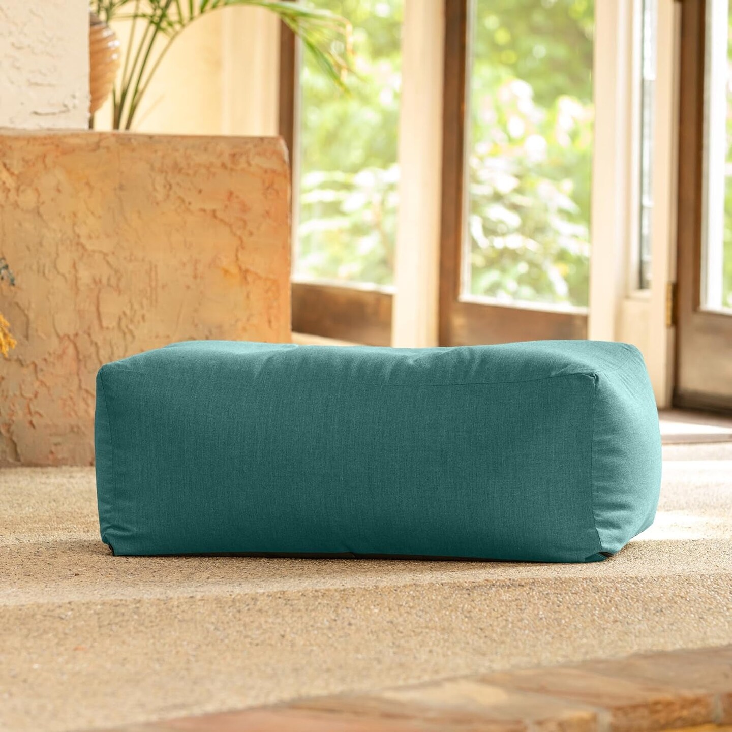Coza Ottoman - Large Outdoor Pouf &#x26; Footrest - Sunbrella, Breeze