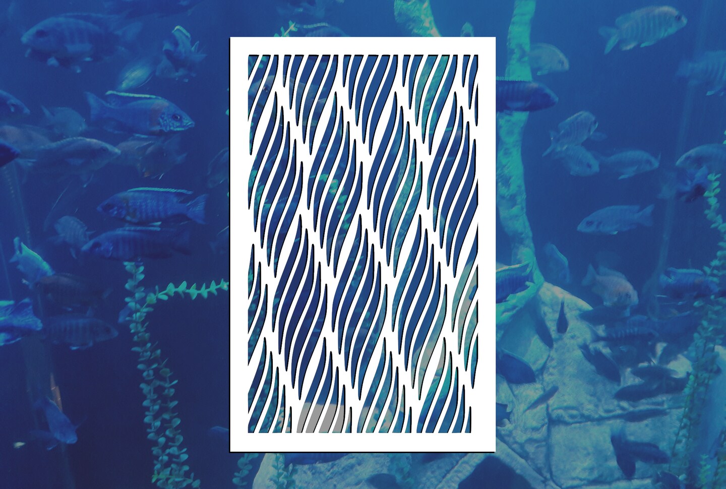 Reusable Ocean Waves Stencil 11x8.5 Inches – Tiled Seamless Wave Pattern For Coastal, Beach & Nautical Crafts