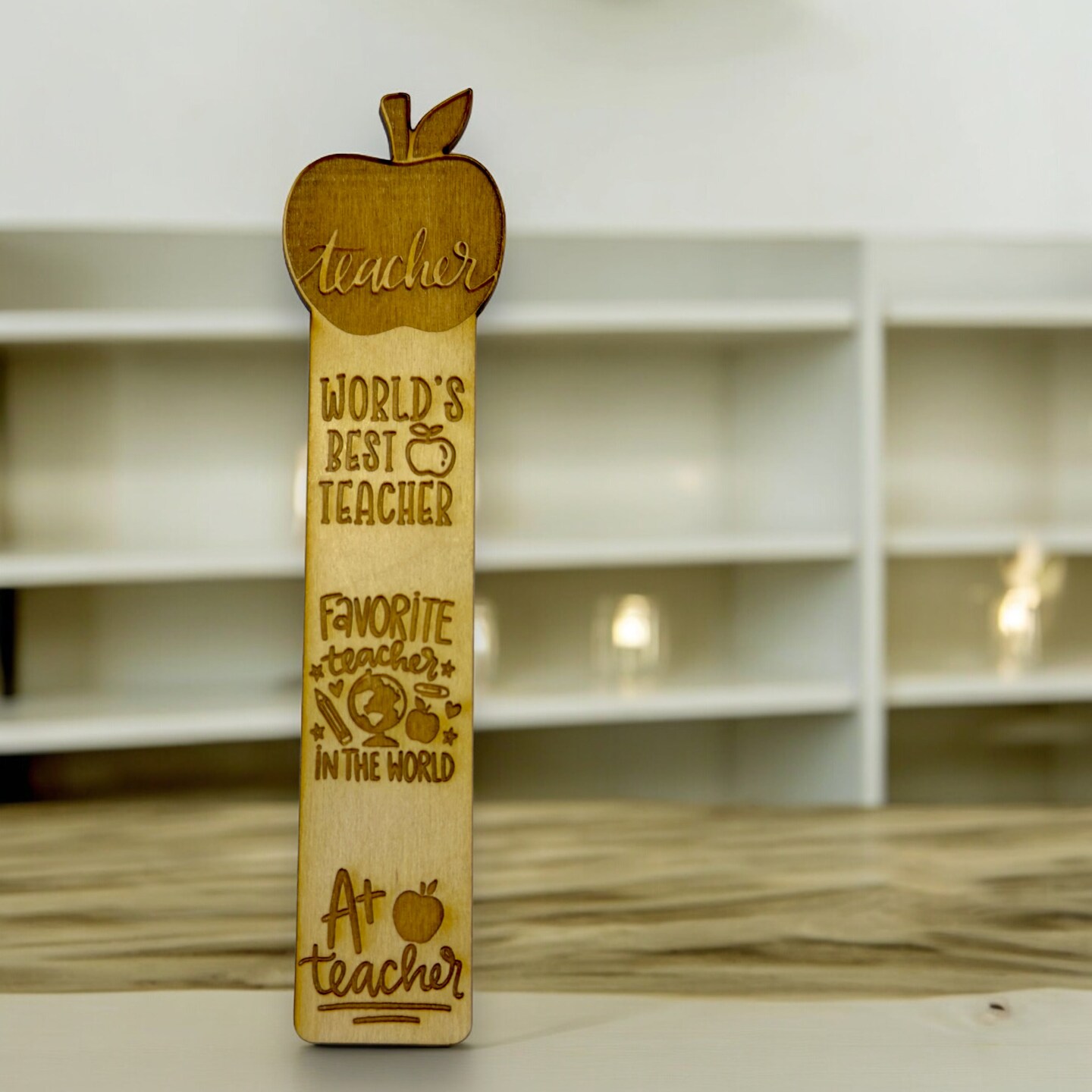 Bookmark - A+ Teacher - Birch wood Bookmark - A+ Teacher - Birch wood