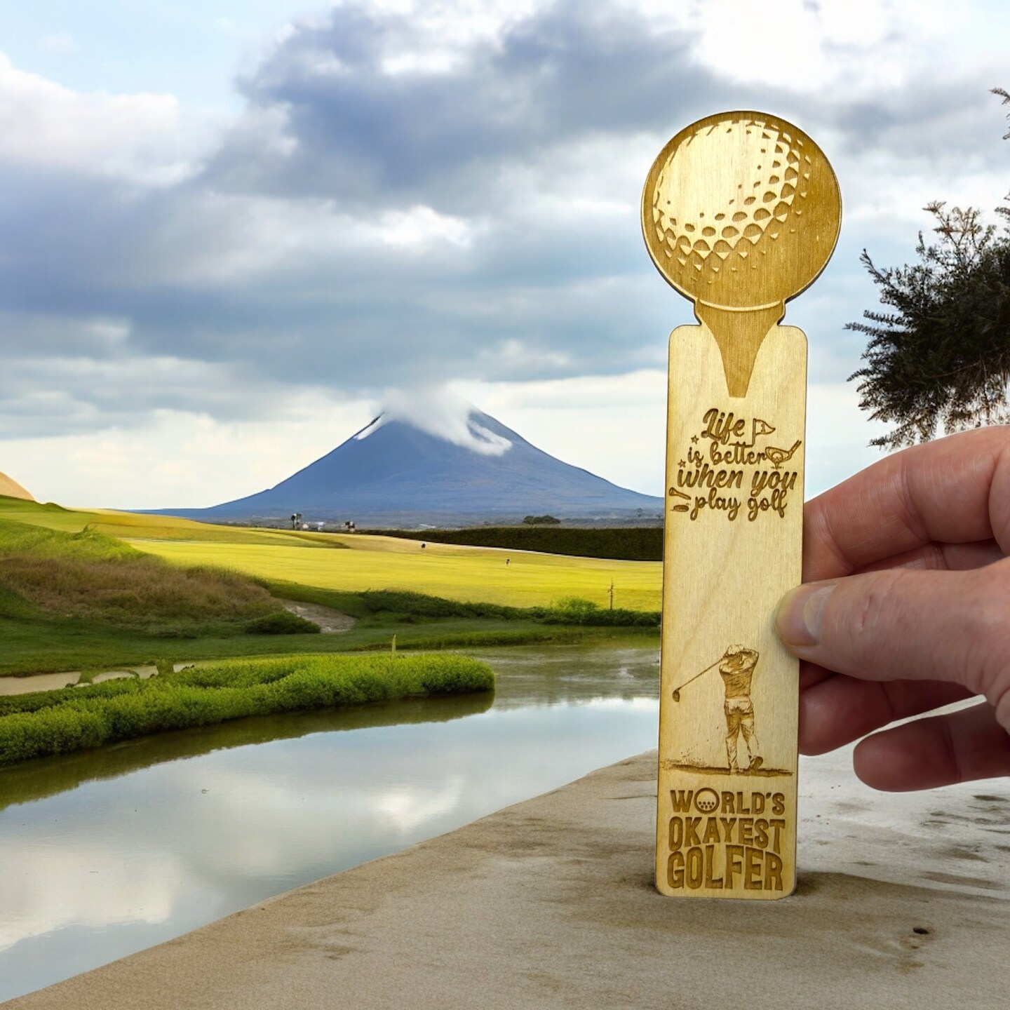 Bookmark - Worlds okayest golfer - birch wood Bookmark - Worlds okayest golfer - birch wood