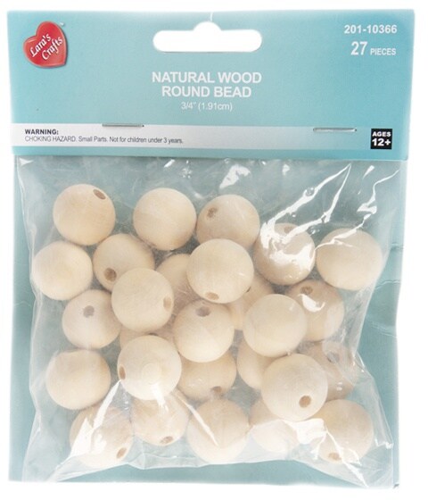 CousinDIY Wood Beads Value Pack 27/Pkg-19.1mm