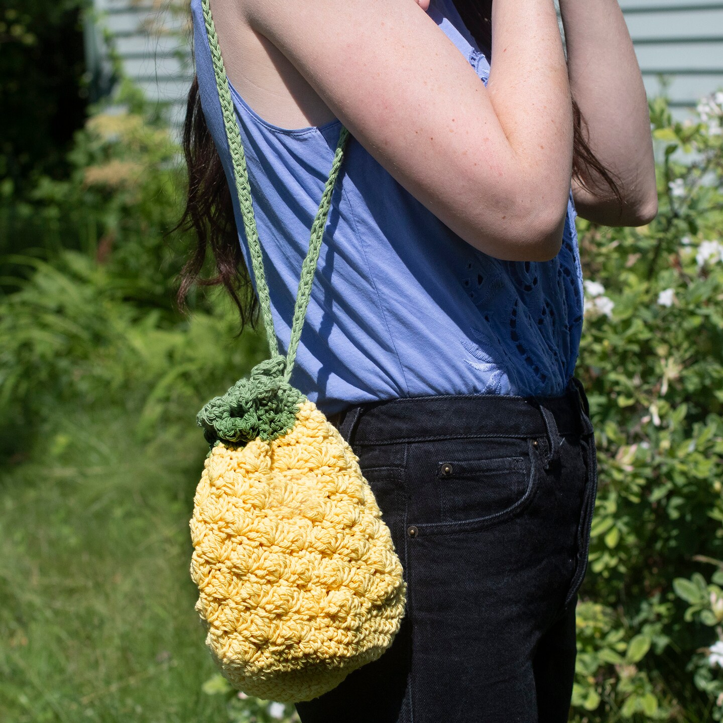 Cotton Pineapple Purse, Hand Crocheted