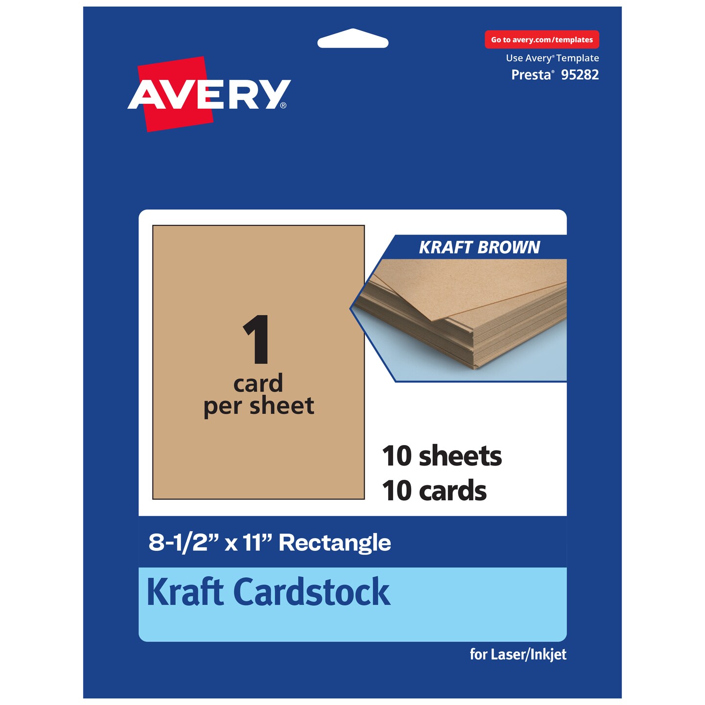 Avery 8-1/2&#x22; x 11&#x22; Rectangle, Kraft Brown Cardstock