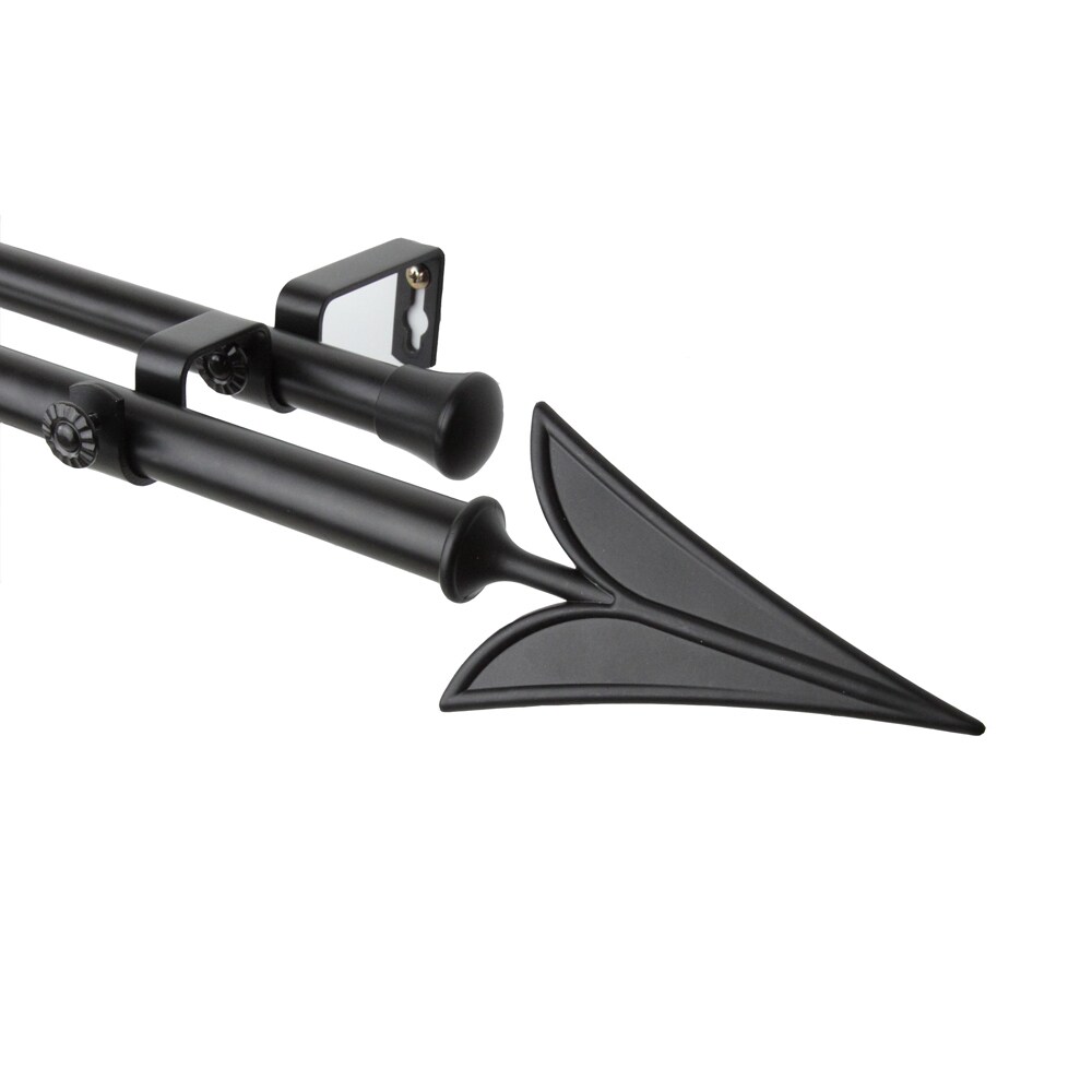 Rod Desyne Arrow Double Curtain Rod 28-48 inch - Black