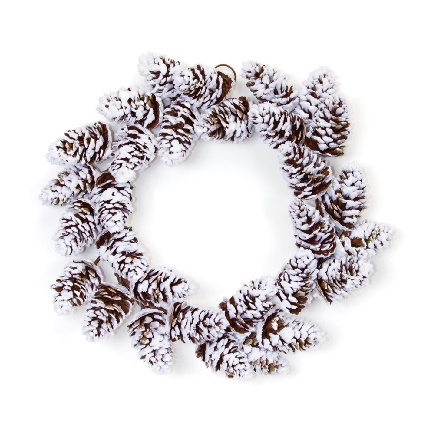 Melrose Flocked Pinecone Artificial Christmas Wreath, 18-Inch, Unlit