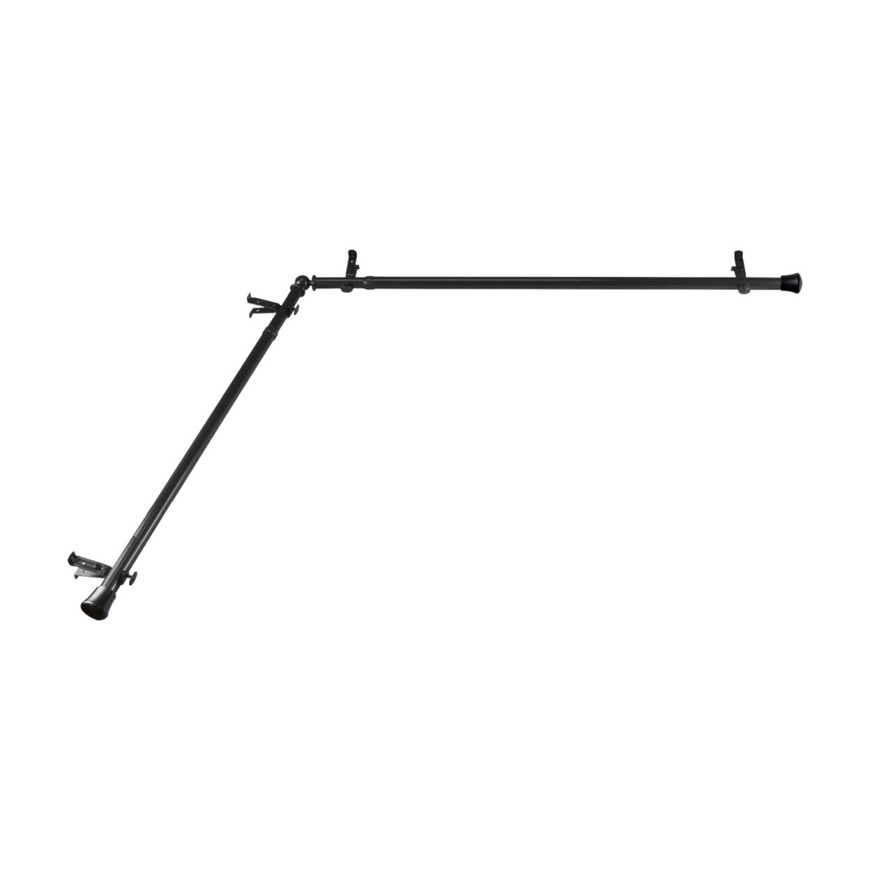 Rod Desyne    13 by 16&#x22; Single Corner Curtain Rod 48&#x22;-84&#x22; Each Side - Black