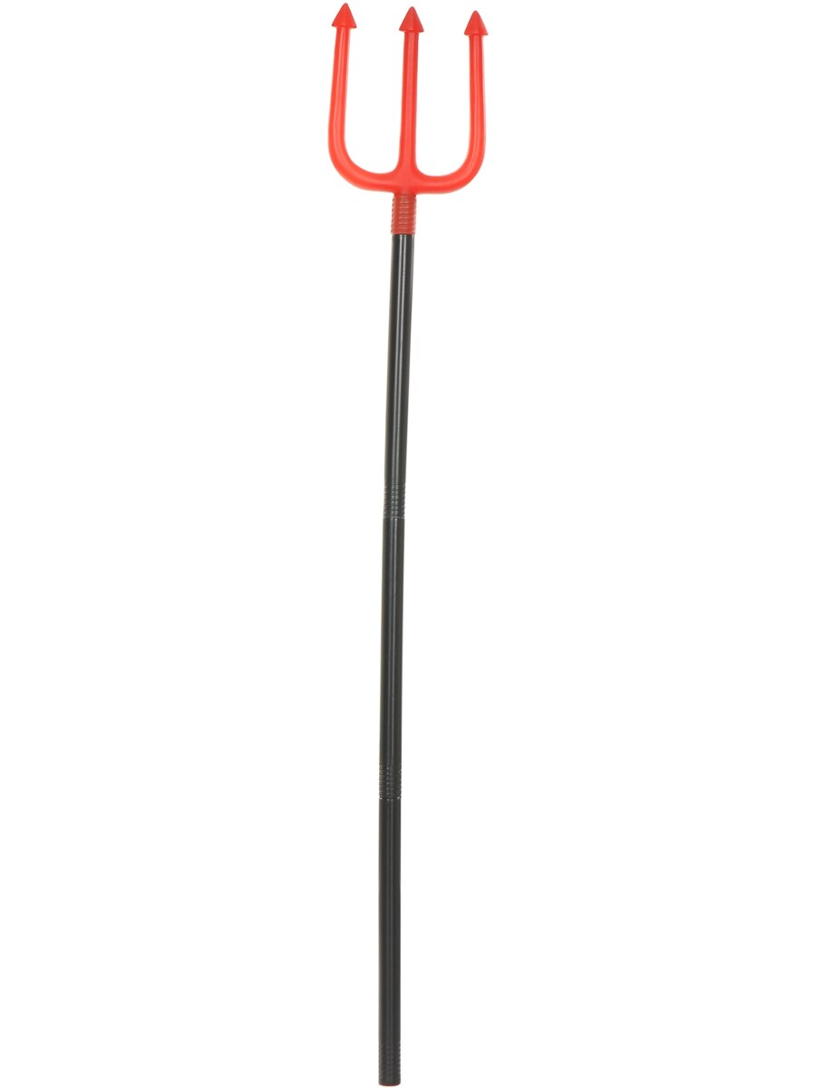 50" Red Black Demon Devil Costume Accessory Plastic Long Pitch Fork