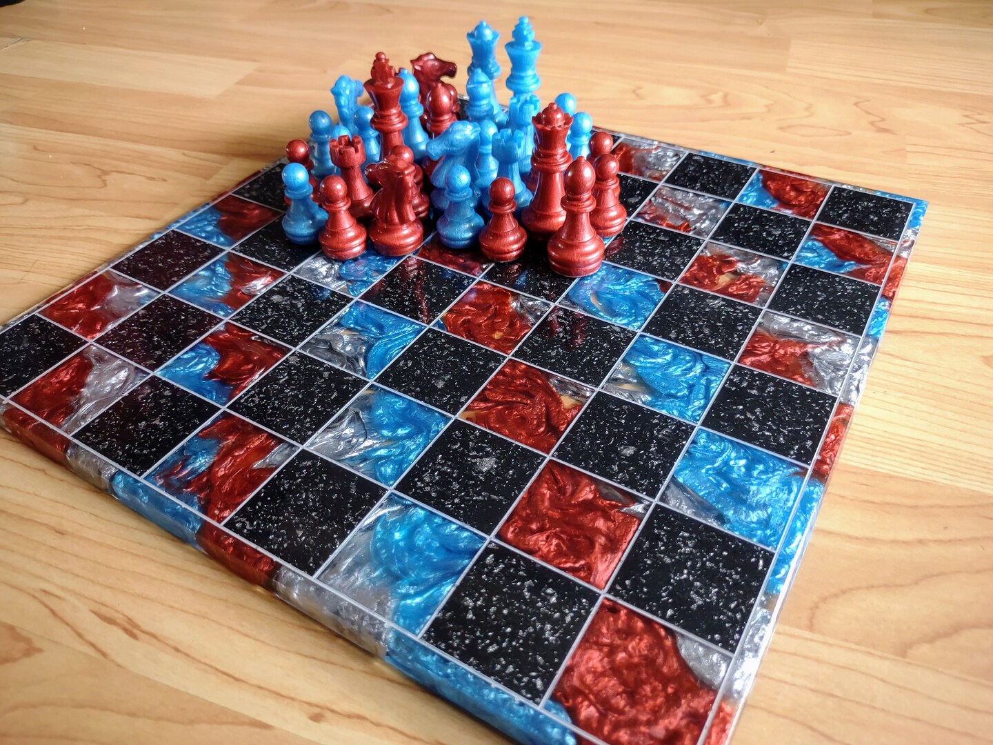 Beautiful Custom Resin Chess Set, Checkers Set, and Puzzle - Pieces an –  Michigan Zenworks