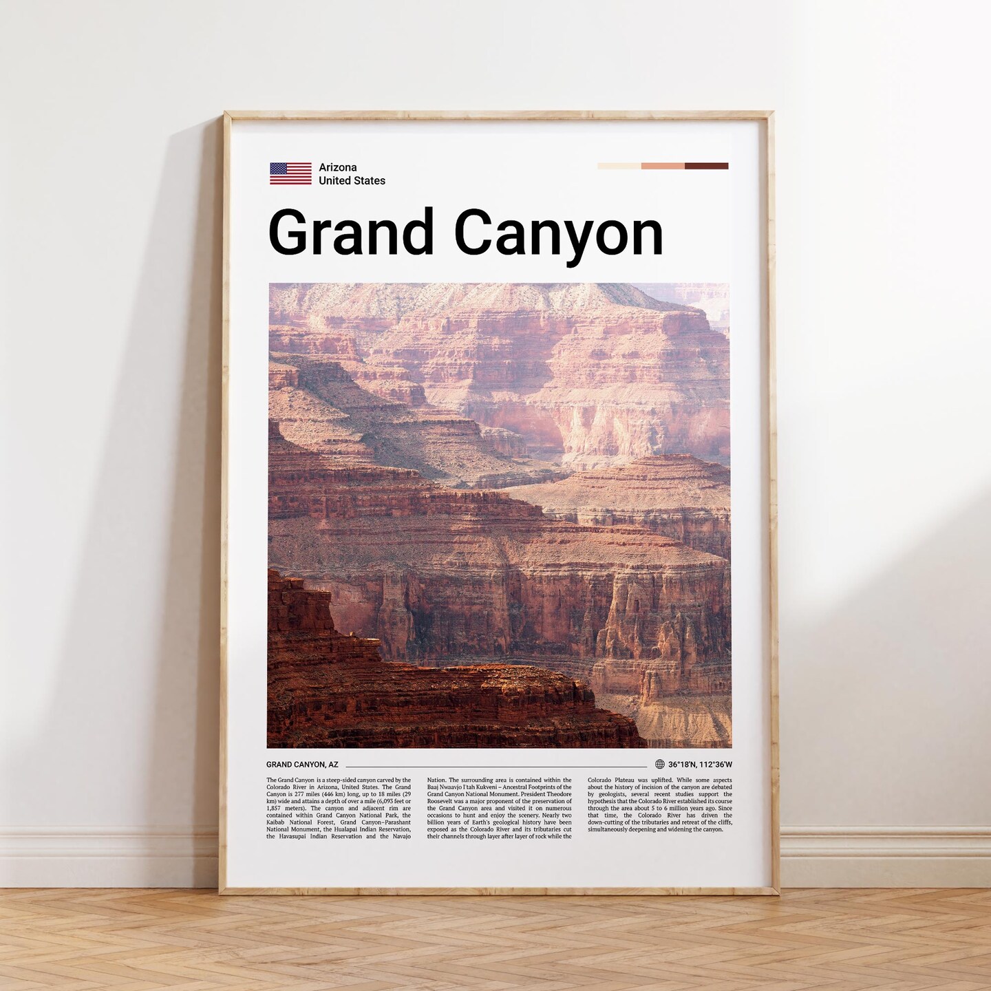 Grand Canyon Wall Art Arizona State City Wall Art Arizona Poster Travel ...