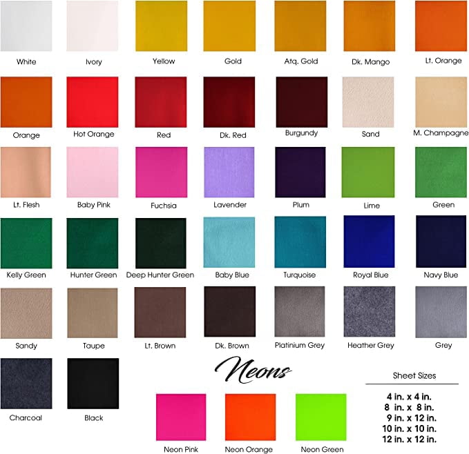 FabricLA Acrylic Felt Fabric - Pre Cut | 6" X 6" Inches | DIY Craft, Hobby, Costume, Decoration | Orange - 36 Pieces