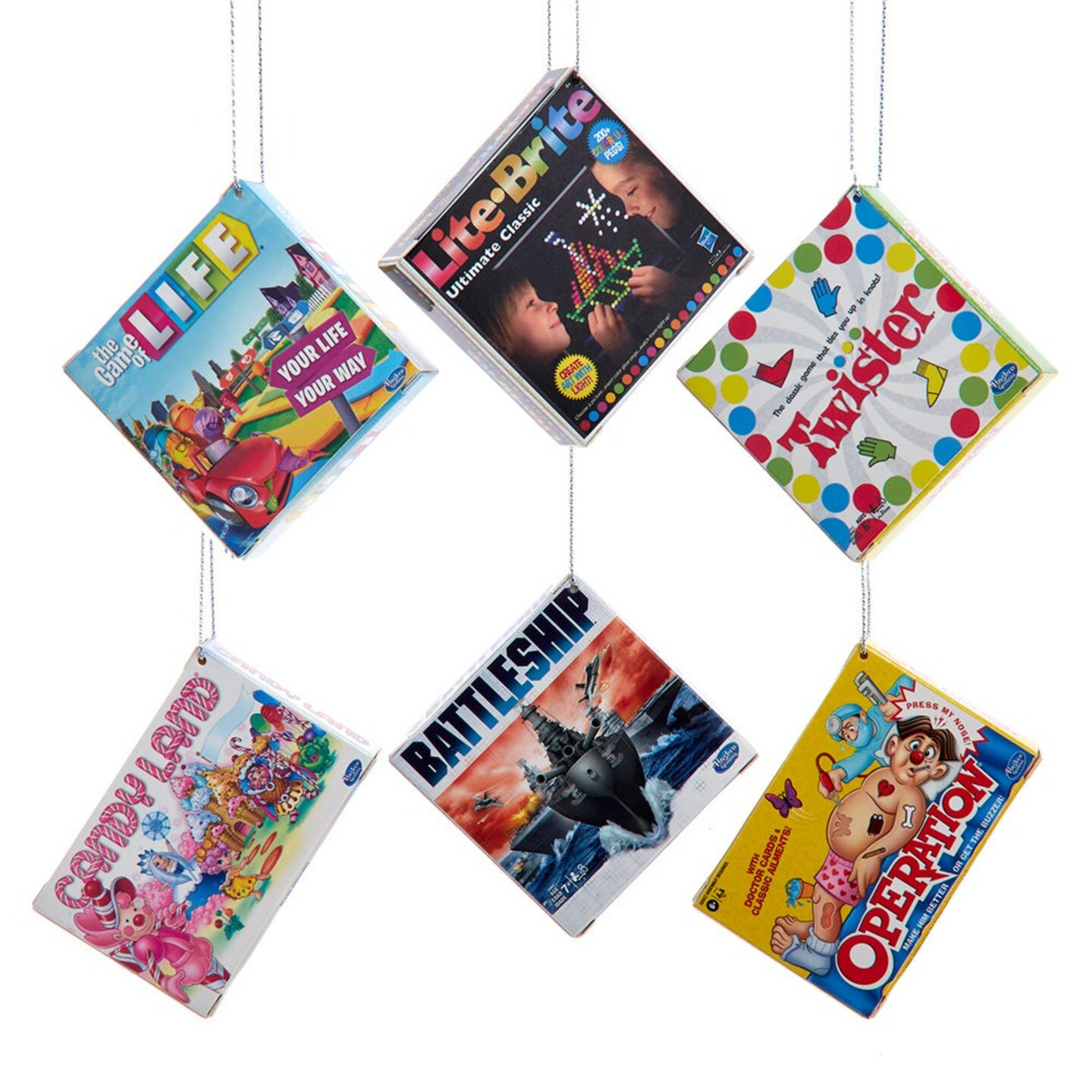 KSA Set of 6 Retro Board Game Christmas Ornament 3.5&#x22;