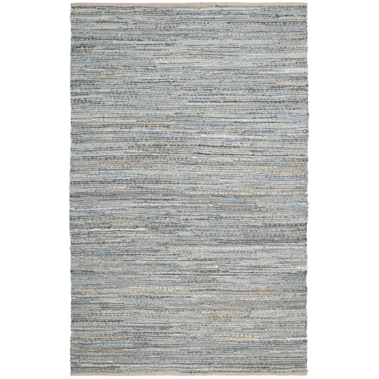 Safavieh Cape Cod Cap350A Handwoven Natural / Blue Rug Area Rug Carpet Shag