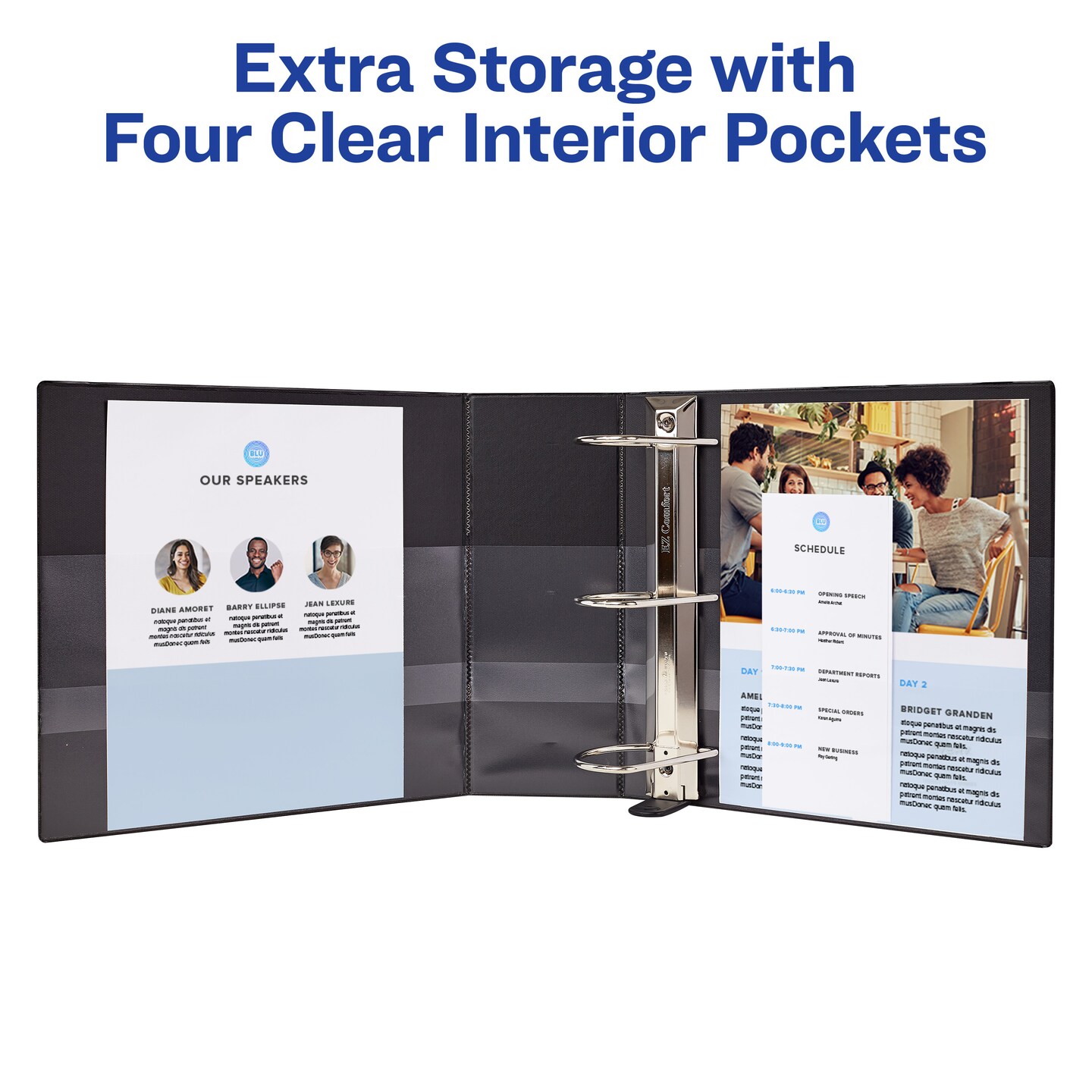 Avery Heavy-Duty View 3 Ring Binder, 4" One Touch Slant Rings, 760-Sheet Capacity, 4.5 Inch Wide Spine, Great for Home, School Supplies, Office, or Organization Needs, 1 White Binder (79704) - 4 Pack