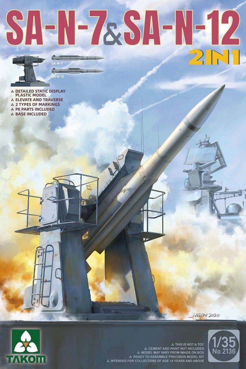 Takom  1/35 SA-N7 &#x26; SA-N12 Surface-to-Air Missile System (2 in 1) Plastic Model