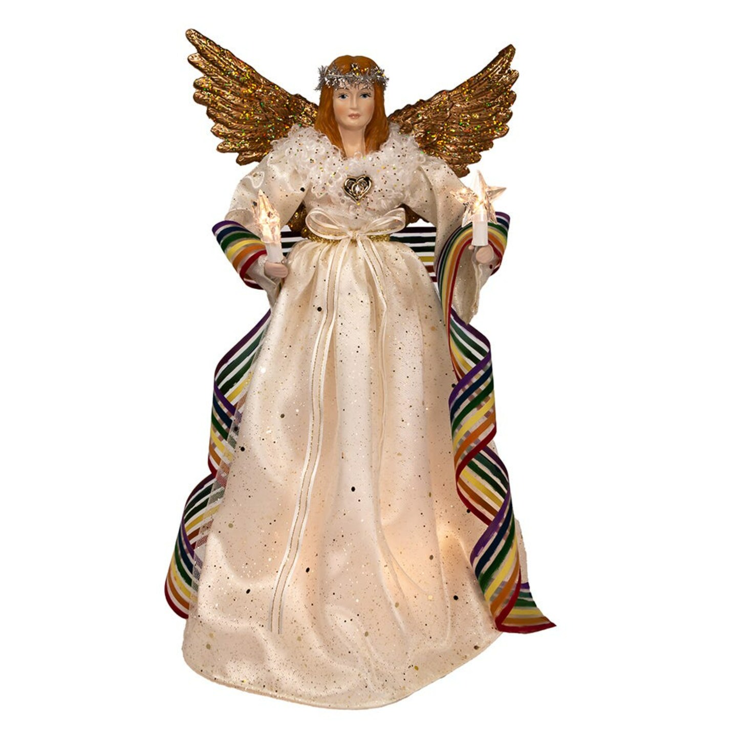 KSA 14&#x22; Pre-lit Pride Angel Christmas Tree Topper