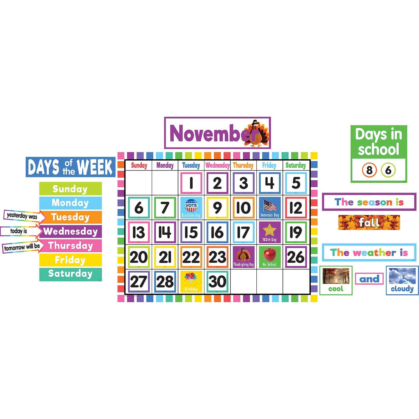 Colorful Calendar Bulletin Board Set Michaels