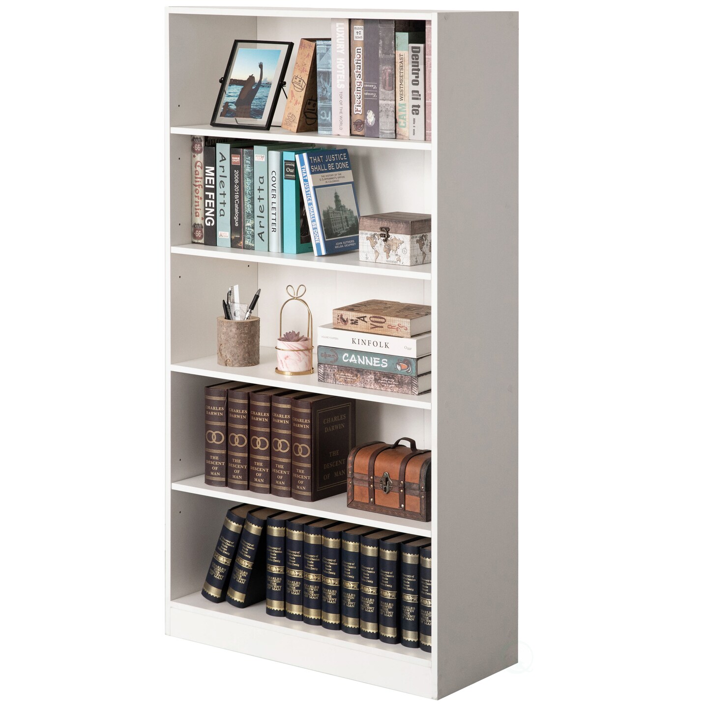 Freestanding Classic Wooden Display Bookshelf Floor Standing Bookcase ...