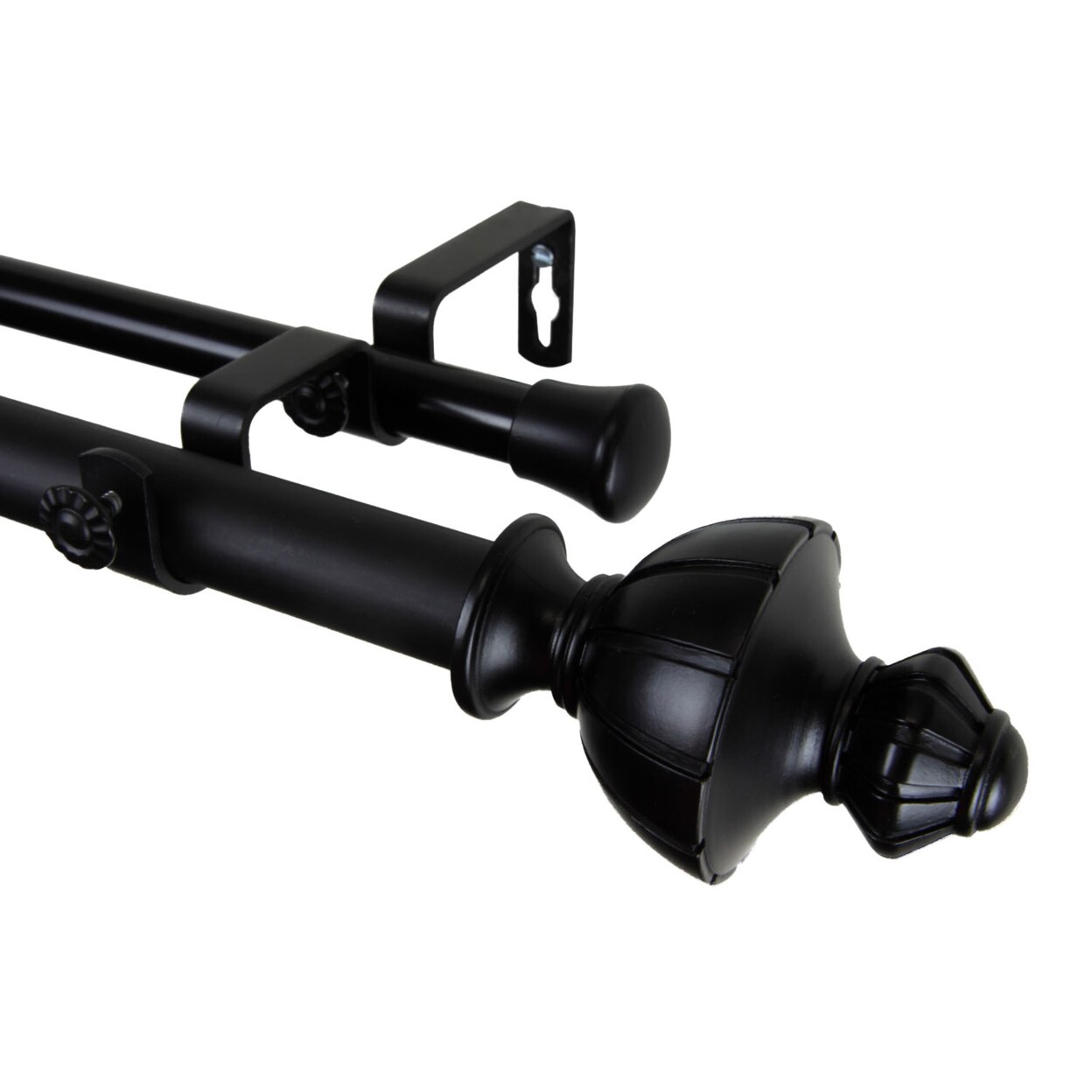 Rod Desyne Jerome Double Curtain Rod 48-84 inch - Black
